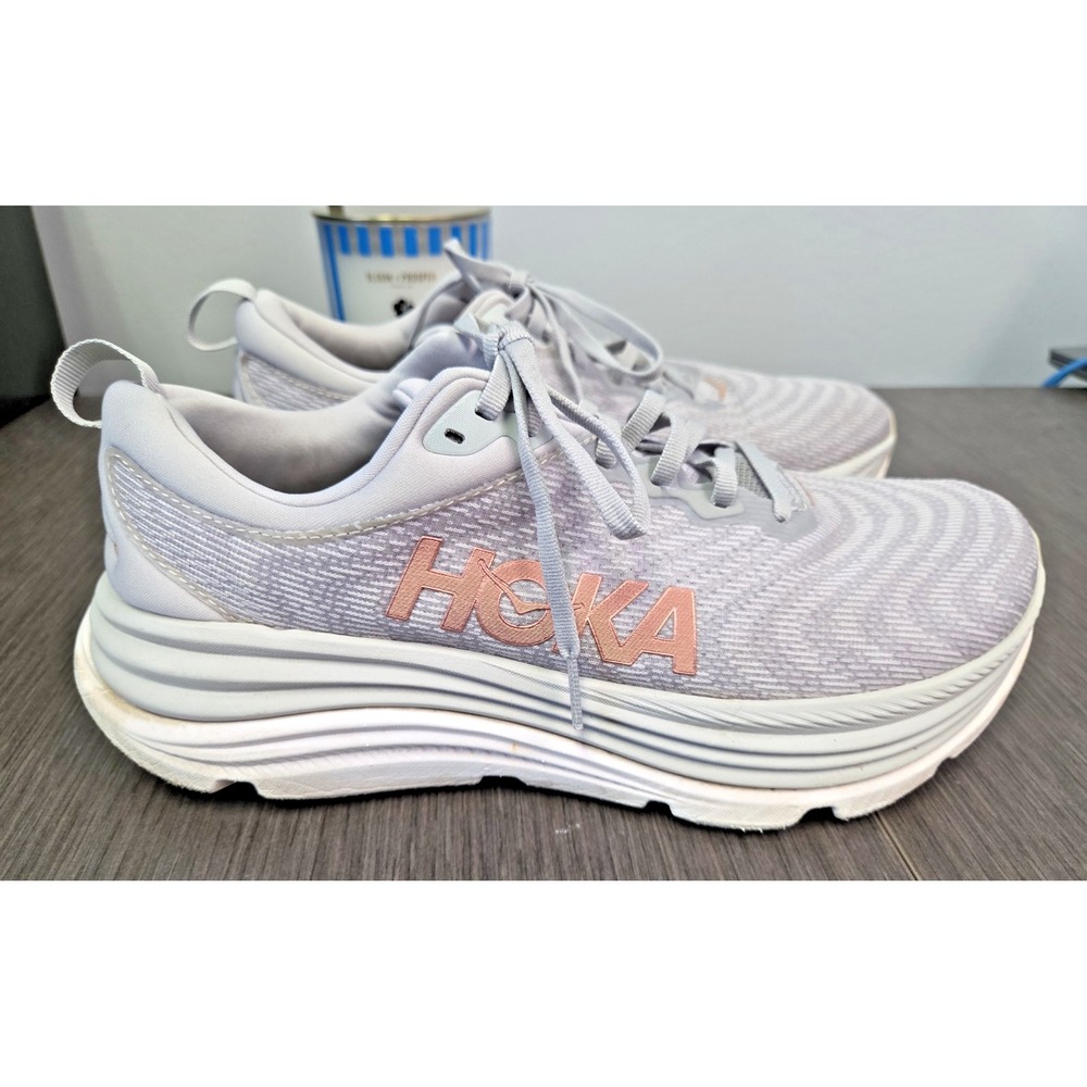 Hoka One One Gaviota 5 Women's 11D WIDE Style 1134270 HMRG Gray Rose Gold Shoes